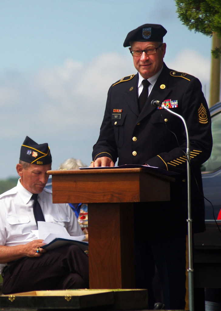 CSM Lowell Tiedt discussed the sacrifices Iowans have made in the nation's wars in his well received address. 