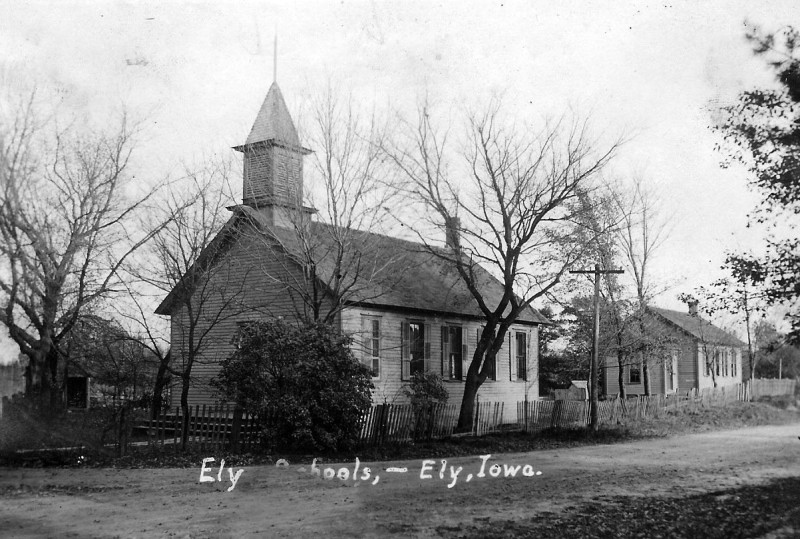 The old Ely school buildings that were dismantled and moved to construct the first Ely Legion Hall.