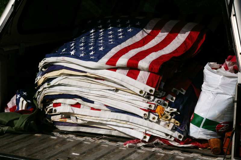 Over 100 unserviceable flags were retired. 